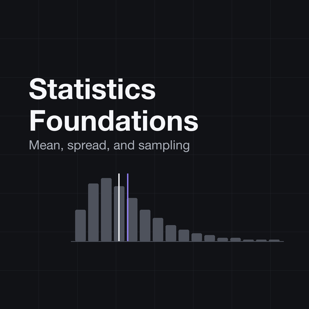 Statistics Foundations: Mean, Spread, Sampling, and Your First Hypothesis Tests
